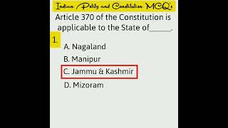 Indian Polity & Constitution MCQs and other Exams objective questions and answers in English