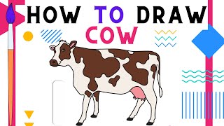 How to Draw a Cow 🐄: Fun Animal Art for Kids | Step by Step | Draw & Color | Magic Art 🎨
