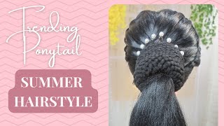 summer hairstyle | Trending Ponytail | creative ponytail for outgoing girls😍 | shootinstudio