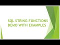 SQL Server String Functions Demo with Output | Learn with Live Examples
