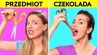 PRAWDZIWE PRZEDMIOTY VS CZEKOLADA || Wygrywa ten, co zje DO KOŃCA! Test Smaku od 123 GO! CHALLENGE