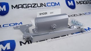 Комплектация верхнего дверного доводчика Ryobi 8803 UNIV Silver до 65 кг