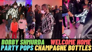 Bobby Shmurda welcome Home Party Champagne Bottles with Quavo and Mum