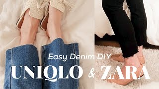 【簡単DIY】ユニクロとZARAのデニムをカットオフデニムに裾上げしてみた👖🤍