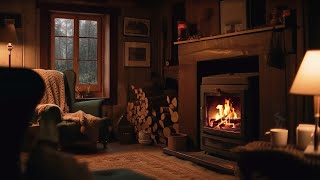Cozy Hut Ambience: Thunderstorm, Rain, and Crackling Fire for Relaxation and Sleep - Nature Sounds