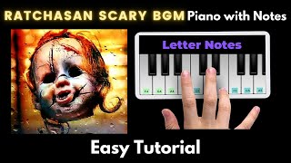 Raatchasan BGM Piano Tutorial with Notes | Ghibran | Perfect Piano | 2020