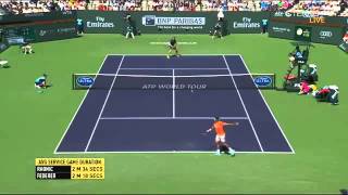 Roger Federer vs Milos Raonic -SET 1 HD Highlights- INDIAN WELLS