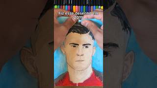 Eu fiz esse desenho do cristiano Ronaldo em 2019 e vou refazer ele agora pra ver o quanto melhorei