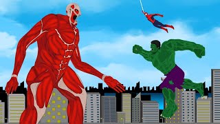 Spiderman - Hulk vs ATTACK ON TITAN | Super Heros Cartoon Animation Movies