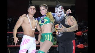 Keira, Mascarita Dorada y Lacey Lane vs Christi Jaynes, Demus 3:16 y Tiago