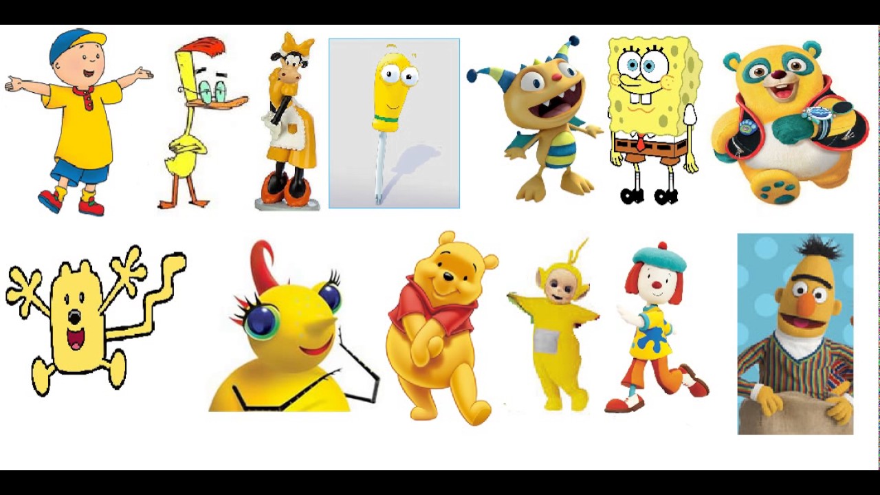 Сине желтый персонаж. Персонажи мультфильмов желтого цвета. Персонаж из мультика желтого цвета. Герои жёлтого цвета из мультфильма.