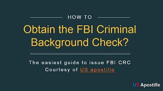 How to obtain a criminal background check?