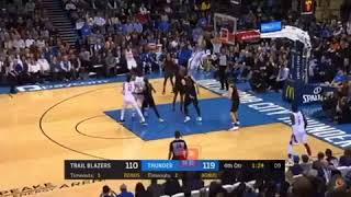 Russell Westbrook Crazy Dunk Thunder vs Trail Blazers NBA Game Highlights