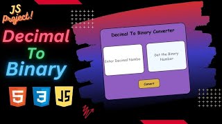 decimal to binary converter in html css and javascript | decimal to binary conversion in javascript
