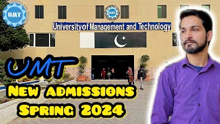 UMT spring admissions 2024 | UMT | university of management and technology lahore admissions 2024