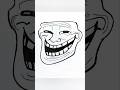 How to draw troll face (original ) step-by-step | Easy to draw