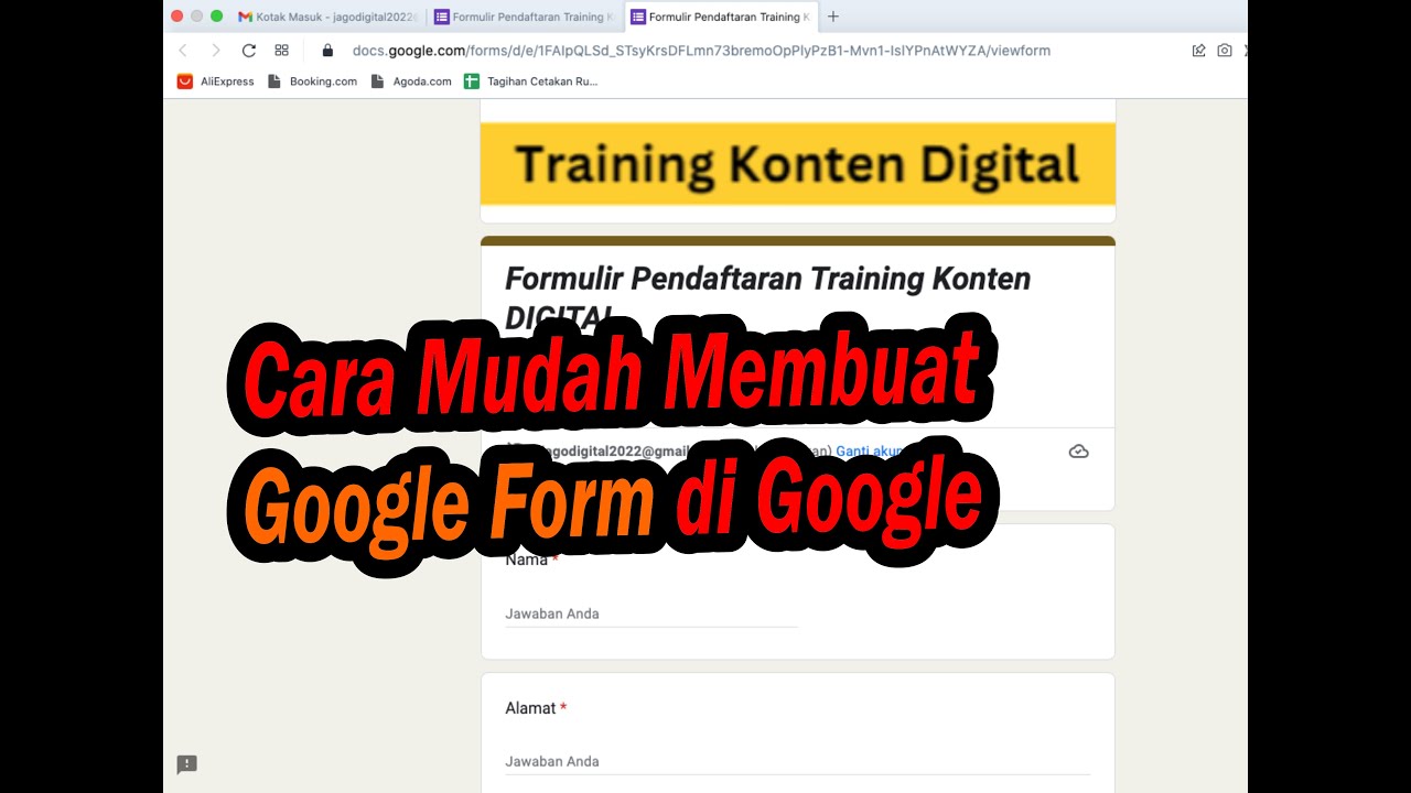 Cara Membuat Formulir Pendaftaran Di Google - YouTube