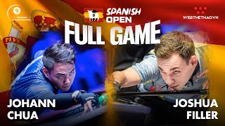 Full trận | Johann Chua vs Joshua Filler | Giải Billiards Spanish Open 2023