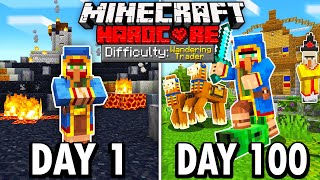I Survived 100 Days as a WANDERING TRADER in Hardcore Minecraft... Here’s What Happened