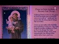 Prayer To St Anthony Of Padua