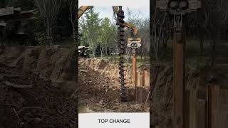 Auger soil drilling and sheet pile installation #goodtools #machine #smartwork #craft #viral #short