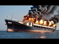 1 minute ago! Ukrainian Yak140  HIMARS Blows Up Russia's Largest Cargo Ship in the Black Sea