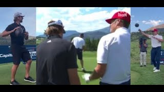 Tom Brady & Aaron Rodgers CASUALLY HAVING A CATCH on the GOLF COURSE | Tom Brady USING GREEN 19!