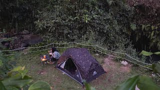 INCREÍBLE LLUVIA FUERTE‼ CAMPING SOLO BAJO LLUVIA FUERTE - CAMPING RELAJANTE CON LLUVIA