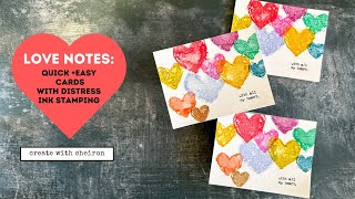 Distress Ink + Tim Holtz Love Notes stamps