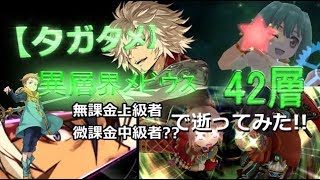 【タガタメ】無課金上級者と微課金中級者?で「異層界メビウス42層」回避運ゲーして逝ってみた!!【THE ALCHEMIST CODE】