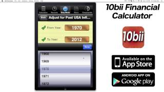 Adjusting for Past USA Inflation - 10bii Easy Mode - iPhone