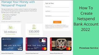 How To Create Netspend Bank Account 2022 | | ๐๐ซ๐๐ฆ๐ข๐ฎ๐ฆ ๐๐๐ซ๐ฏ๐ข๐๐ ๐๐จ๐ง๐