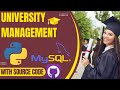 GUI Python Projects: University Management Project tutorial with Tkinter and Mysql