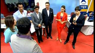 Watch Shah Rukh, Deepika and entire team of Happy New Year in newsroom