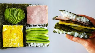 Easy Folded Kimbap Recipe: Breakfast Rice Wrap with Pickled Cucumbers