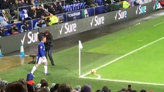 Man United fans banter with Wayne Rooney during the game vs Everton