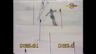 Claudia Strobl wins slalom (Steamboat Springs 1989)