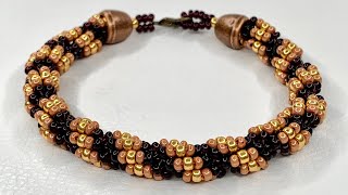 Beaded Spiral Bracelet 💎 #beadedbracelet #beadingtutorial