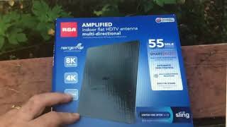 RCA Amplified flat panel 55 mile range antenna review update: In the city