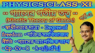 গ্যাসের গতীয় তত্ত্ব class 11 | স্বাধীনতার মাত্রা | Degree of Freedom | শক্তির সমবিভাজন নীতি | KTG