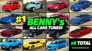 GTA 5 Online: ALL BENNY's CAR ON ONE PLACE [UPGRADE PRICE, LIVERIES, CUSTOMIZE, DLC \u0026 MORE]