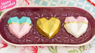 CORAZONES GEOMÉTRICOS O DIAMANTE ❤️💎 | Postre Fácil | QUIERO CUPCAKES