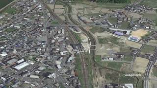 Google Earth　八木駅（京都府）　山陰本線　嵯峨野線　やぎ