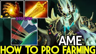 AME [Wraith King] How to Pro Farming with Midas + Radiance Build Dota 2