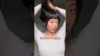 micro bangs!!! (trying out different styles)