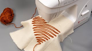 SUPER EASY Trick with Wool Yarn - Embroidery Tricks with Sewing Machine