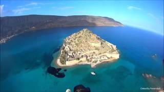 Απογείωση Κανάλι Ελούντας Σπιναλόνγκα-PARAMOTOR flight CRETE