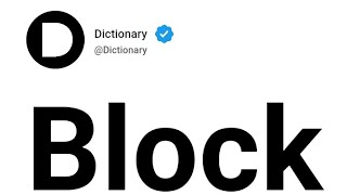 Block Meaning In English