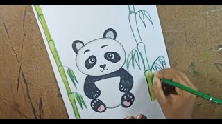 panda drawing# easy panda drawing#Cute drawing#youtubeshorts