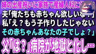 【スカッとする話】姉の出産祝いに家族と産婦人科に行くと夫「俺たちも赤ちゃん欲しいな！」私「え？その赤ちゃんあなたの子でしょ？」父「は？」→病院が地獄と化